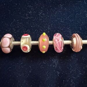 Pandora Pink and Silver Charm Set